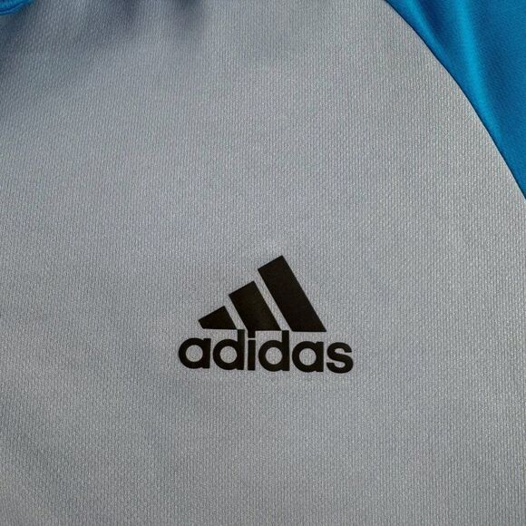 Adidas Golf Polo Shirt Mens XL Blue Gray Areoready Golfer Office Casual Athletic - Picture 4 of 14